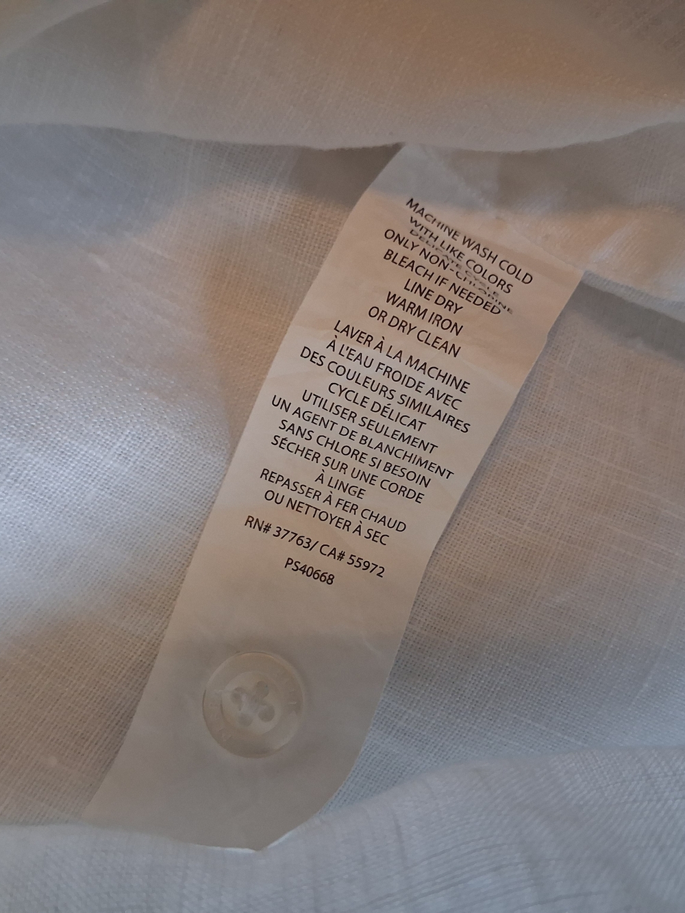 Men's Perry Ellis Short-Sleeve Linen Button Down Shirt White XXL - Picture 5 of 5